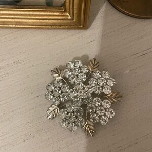 Crystal Snowflake Brooch Pin